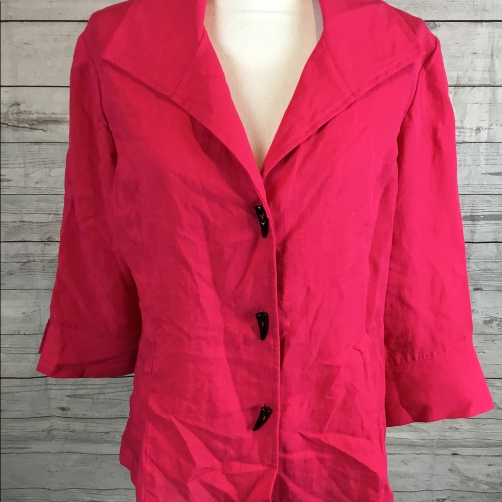 FRIDAZE COUTURE Pink LINEN CHIC TOP Blazer